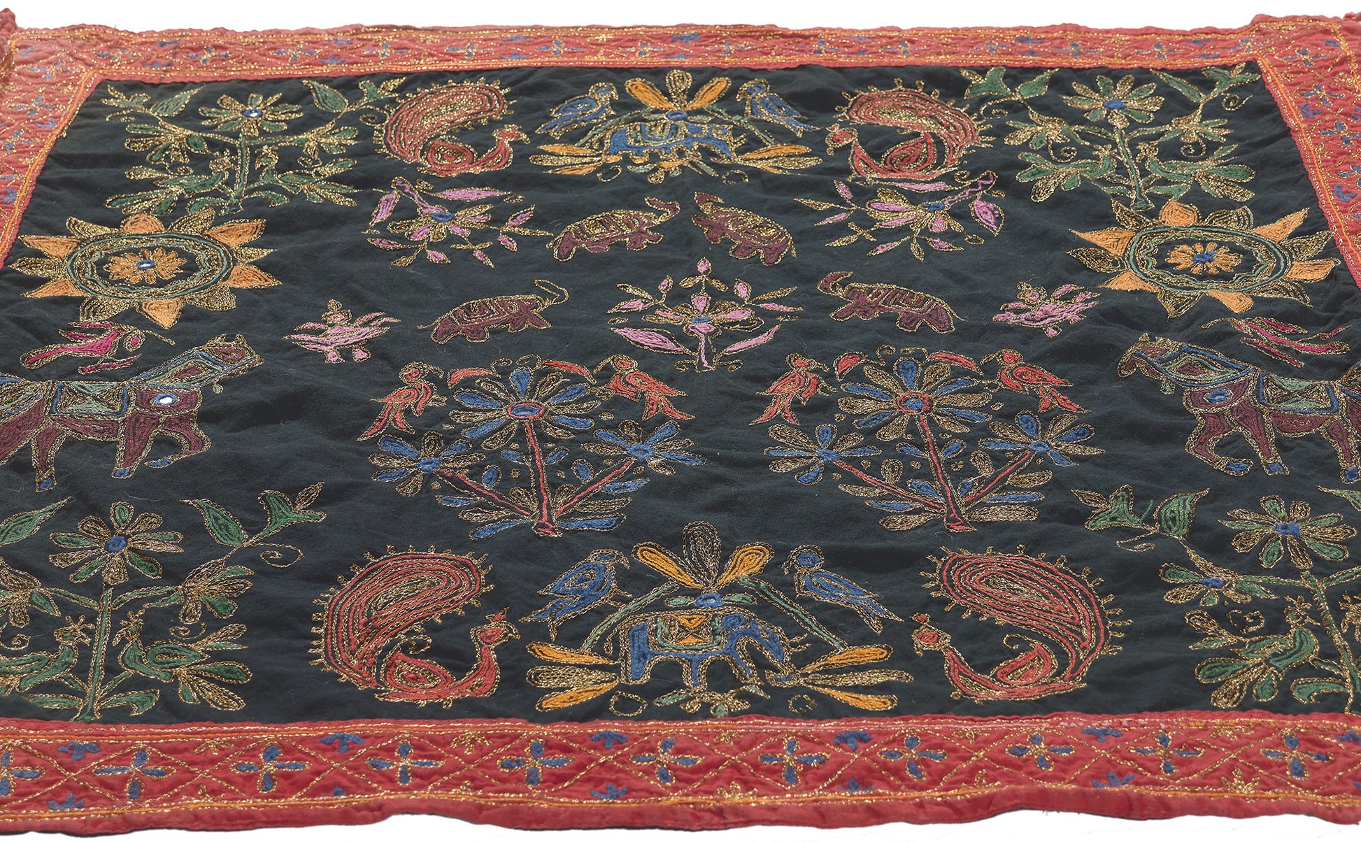 3 x 3 Vintage Tree of Life Embroidered Tapestry 78459