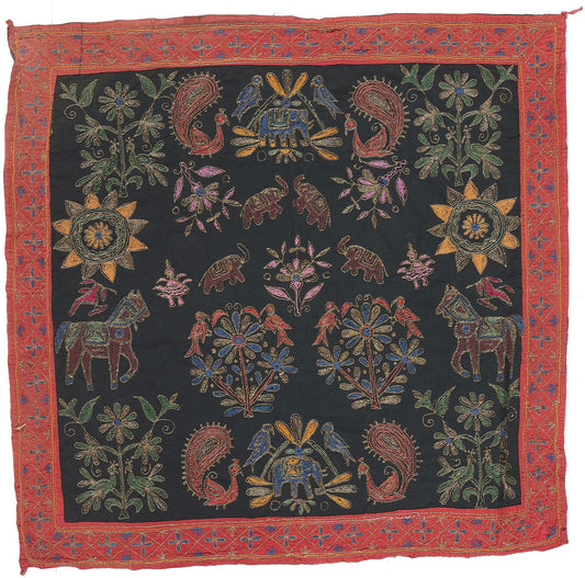 3 x 3 Vintage Tree of Life Embroidered Tapestry 78459