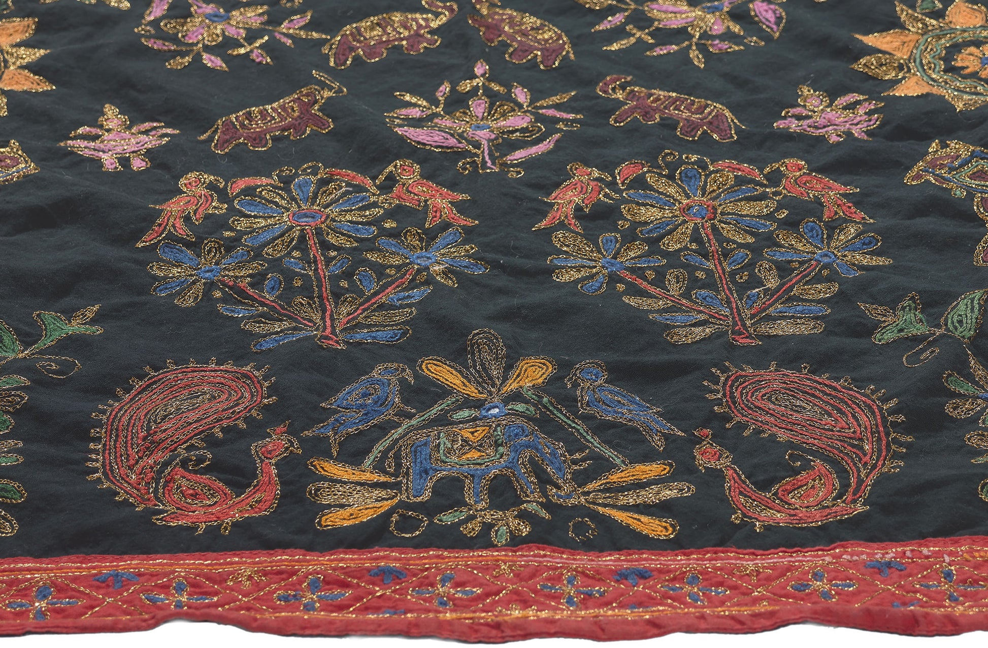 3 x 3 Vintage Tree of Life Embroidered Tapestry 78459