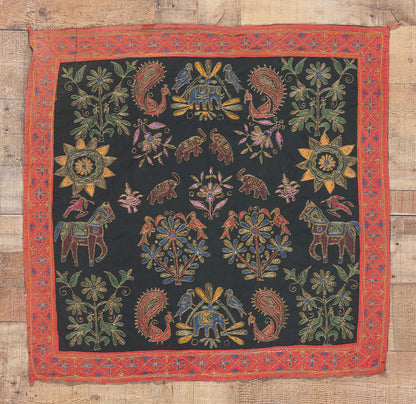 3 x 3 Vintage Tree of Life Embroidered Tapestry 78459