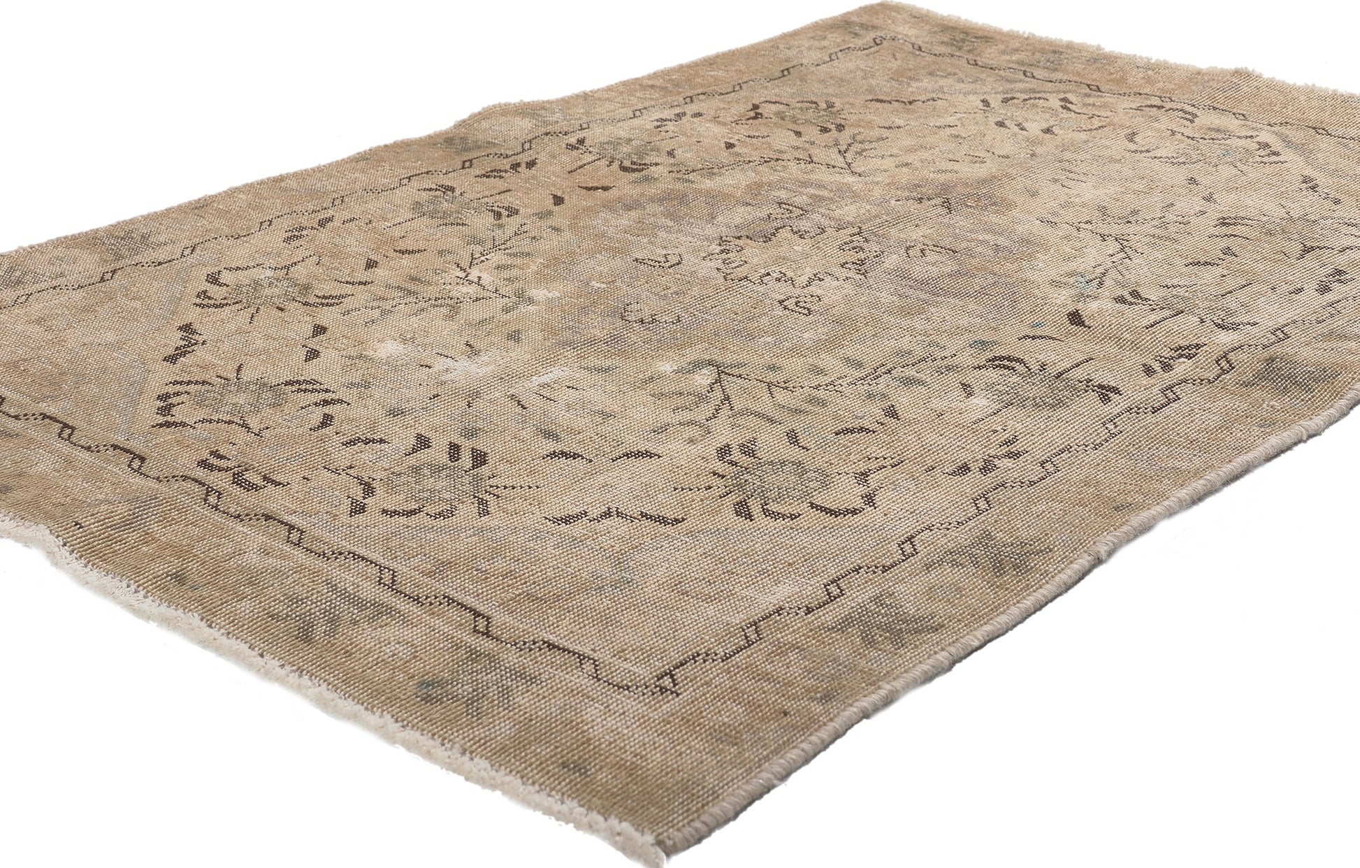 3 x 4 Vintage Persian Tabriz Rug 78575