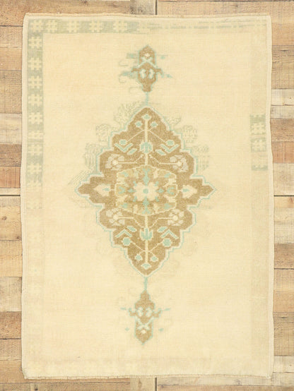 3 x 4 Vintage Turkish Oushak Rug 52982