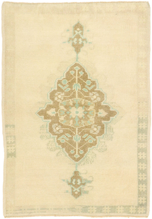 3 x 4 Vintage Turkish Oushak Rug 52982