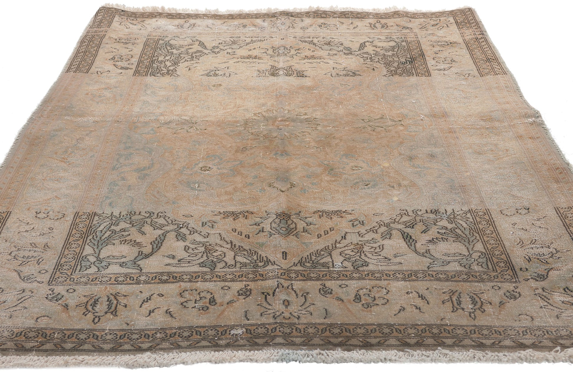 3 x 5 Vintage Persian Kashan Rug 78574
