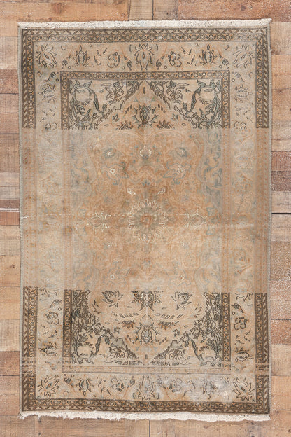 3 x 5 Vintage Persian Kashan Rug 78574