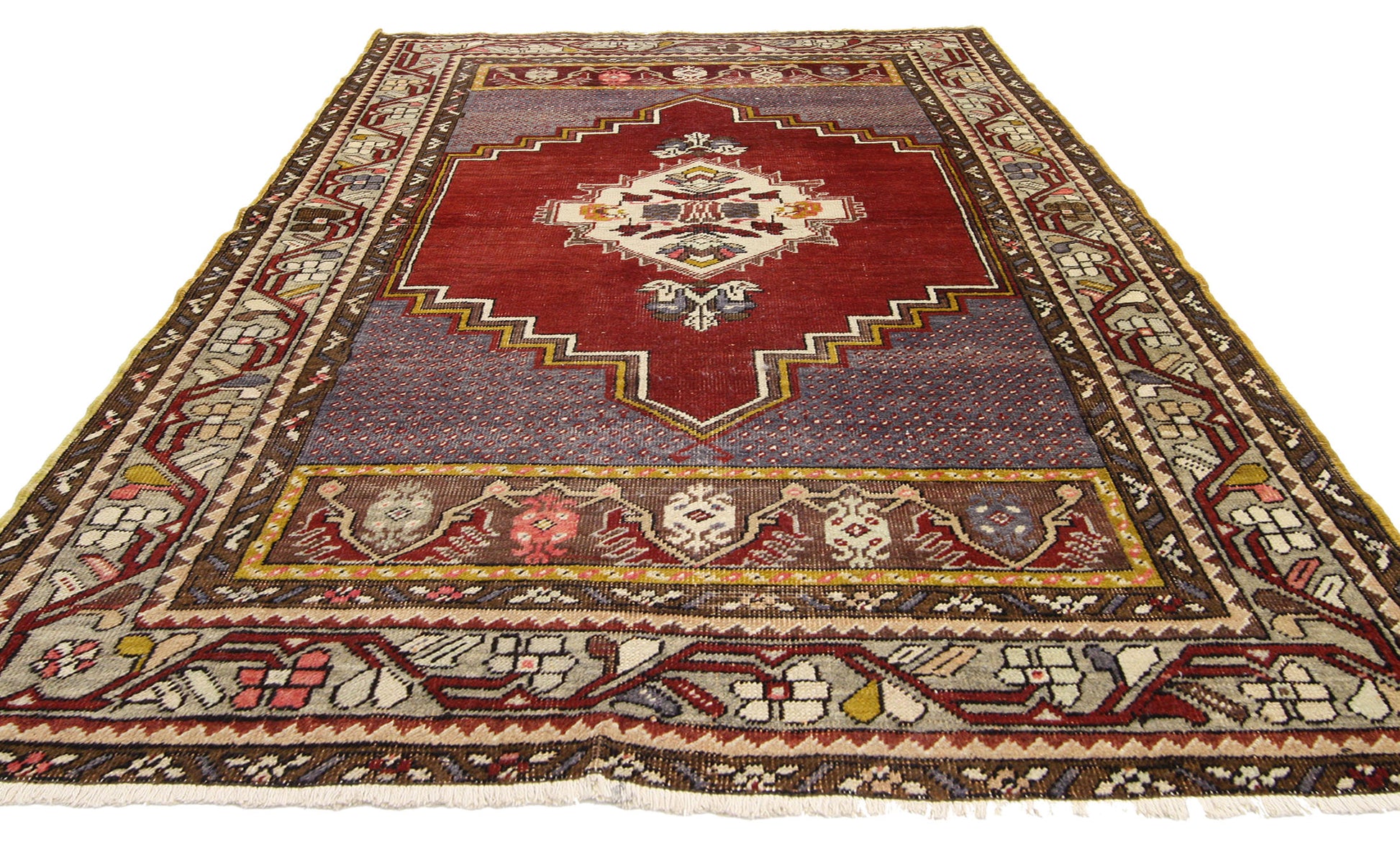 3 x 5 Vintage Turkish Oushak Rug 73866