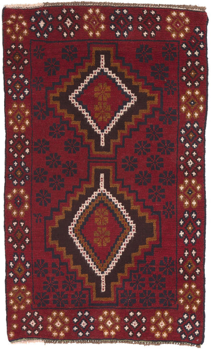 3 x 5 Vintage Afghan Baluch Rug 78631