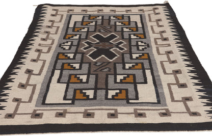 3 x 5 Vintage Two Grey Hills Navajo Rug 78637