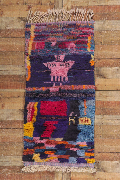 3 x 6 Colorful Moroccan Beni Ourain Rug 21113
