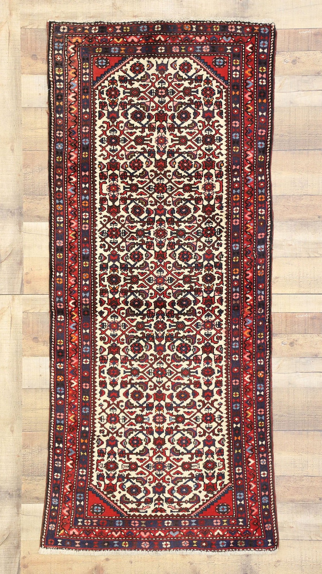 3 x 7 Vintage Persian Hamadan Rug 76264