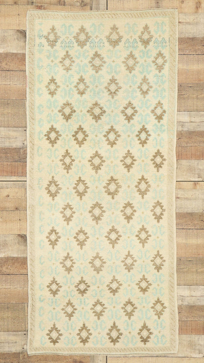 3 x 7 Vintage Turkish Oushak Rug 52986