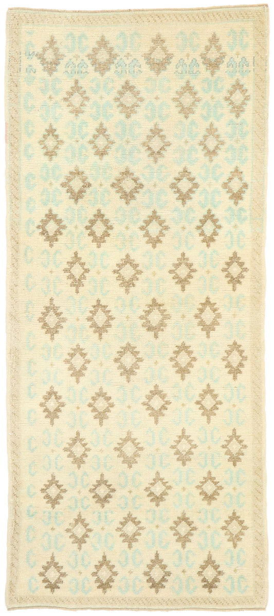 3 x 7 Vintage Turkish Oushak Rug 52986