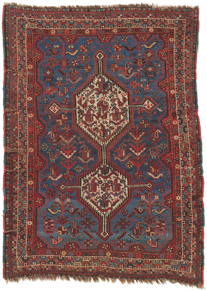 4 x 5 Antique Persian Shiraz Rug 78519