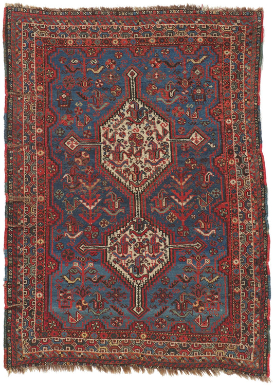 4 x 5 Antique Persian Shiraz Rug 78519