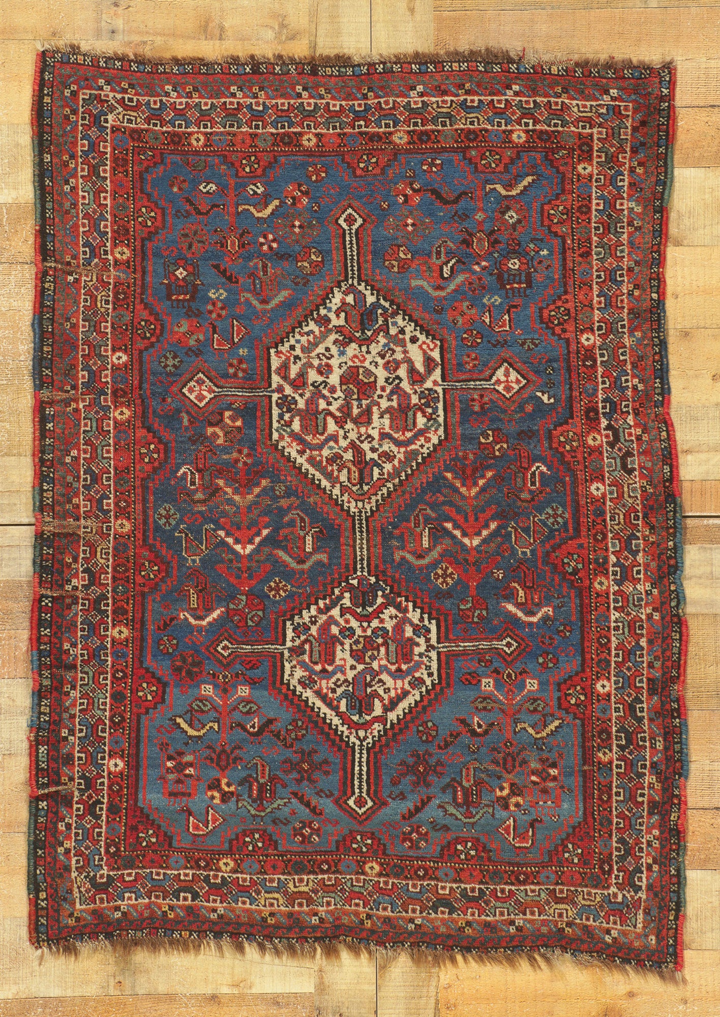 4 x 5 Antique Persian Shiraz Rug 78519