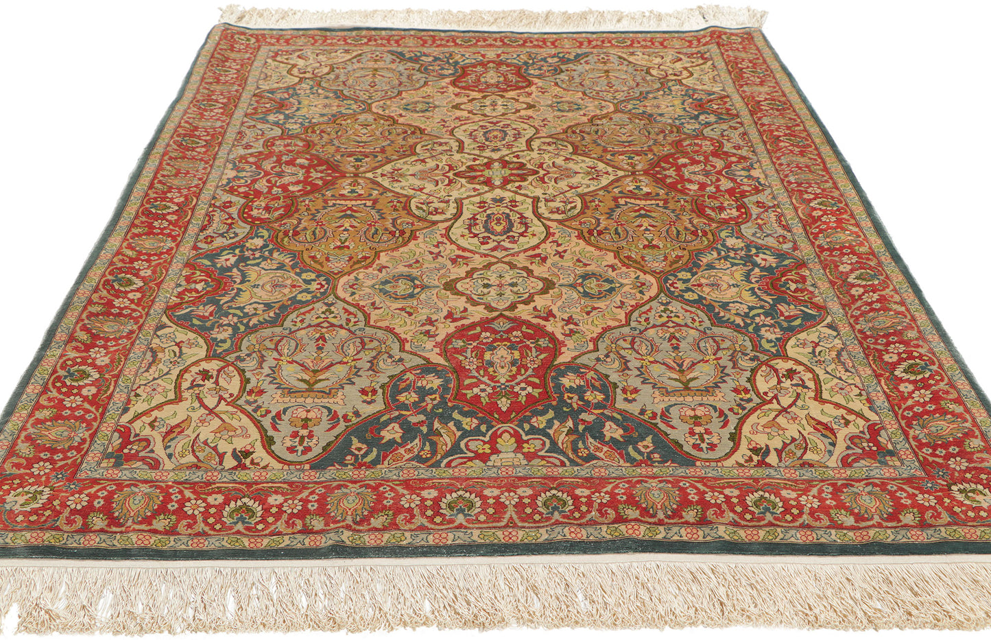 4 x 5 Vintage Turkish Silk Hereke Rug 78514