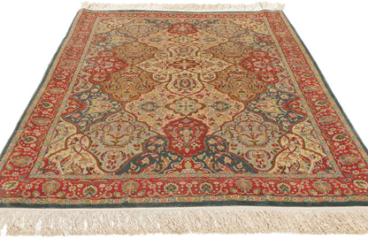 4 x 5 Vintage Turkish Silk Hereke Rug 78514