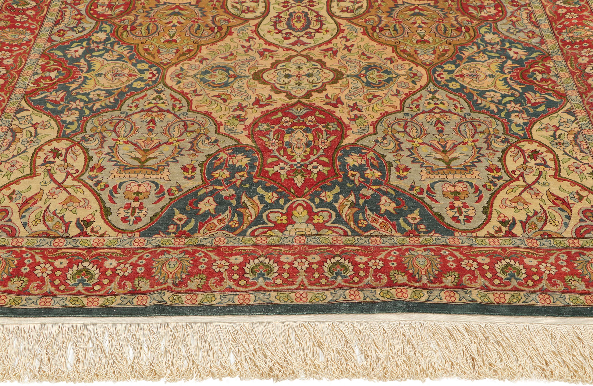 4 x 5 Vintage Turkish Silk Hereke Rug 78514