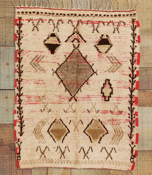 3 x 5 Vintage Moroccan Azilal Rug 74705