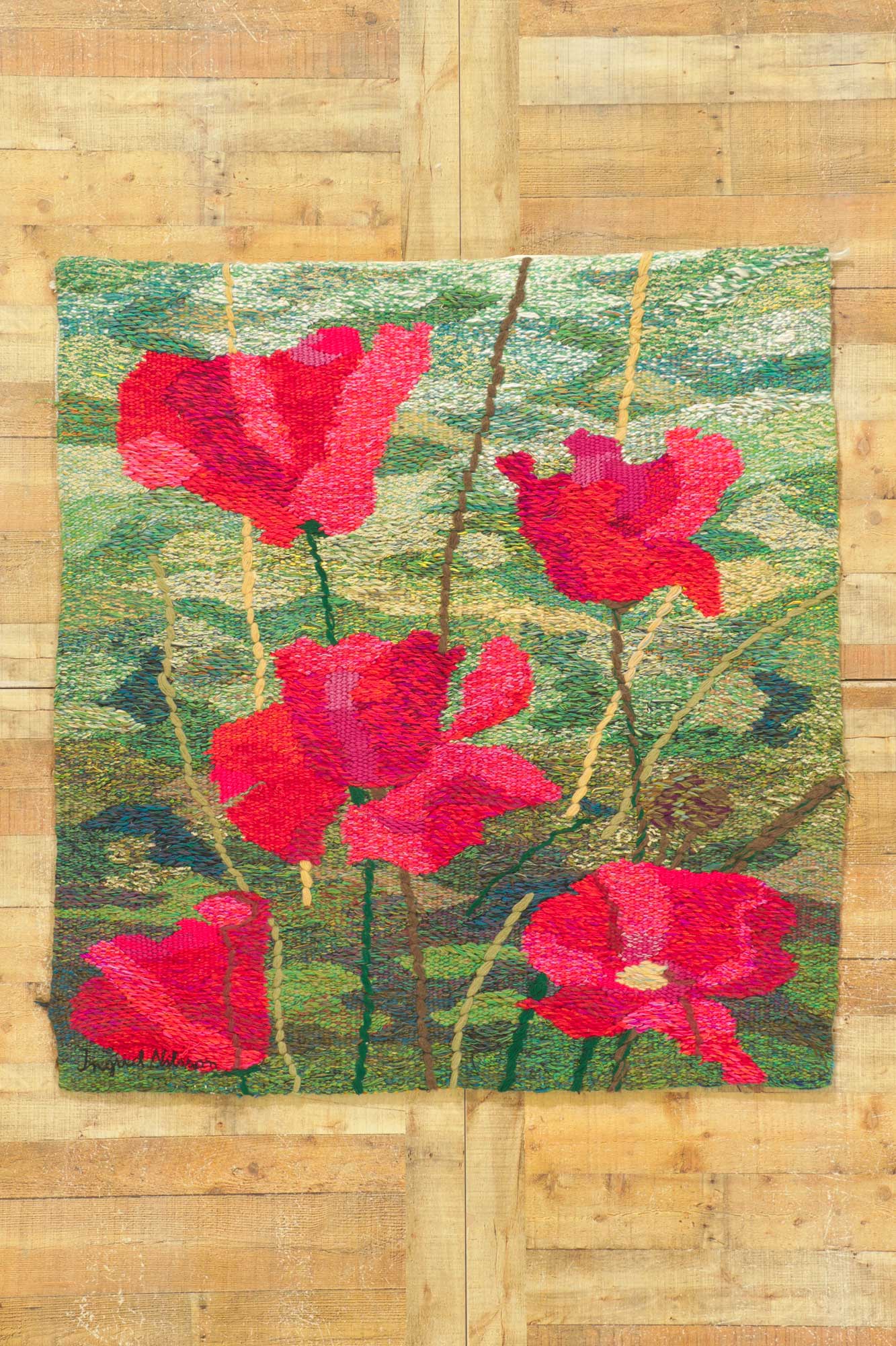 4 x 5 Ingrid Nilsson Olsson Vintage Swedish Tapestry 78501