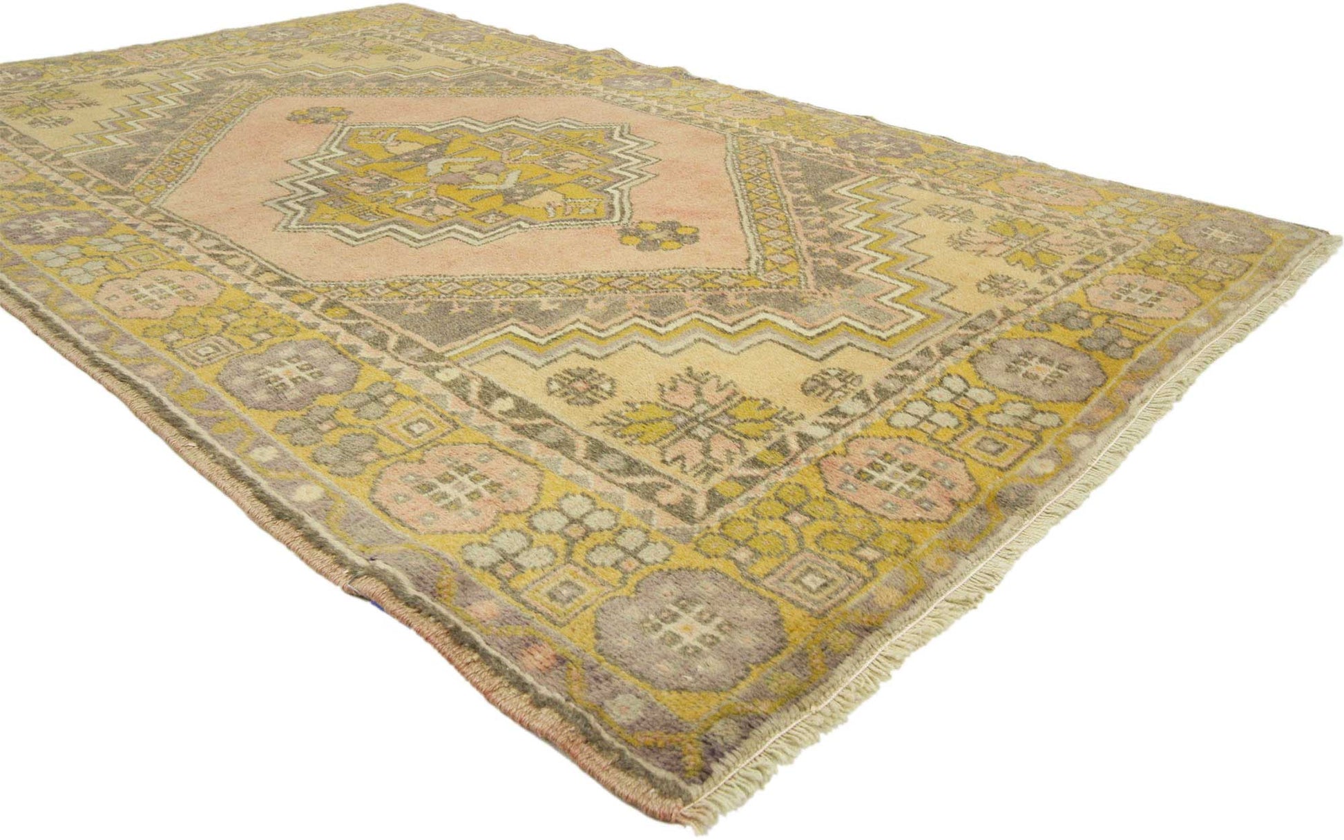 4 x 6 Vintage Turkish Oushak Rug 50071