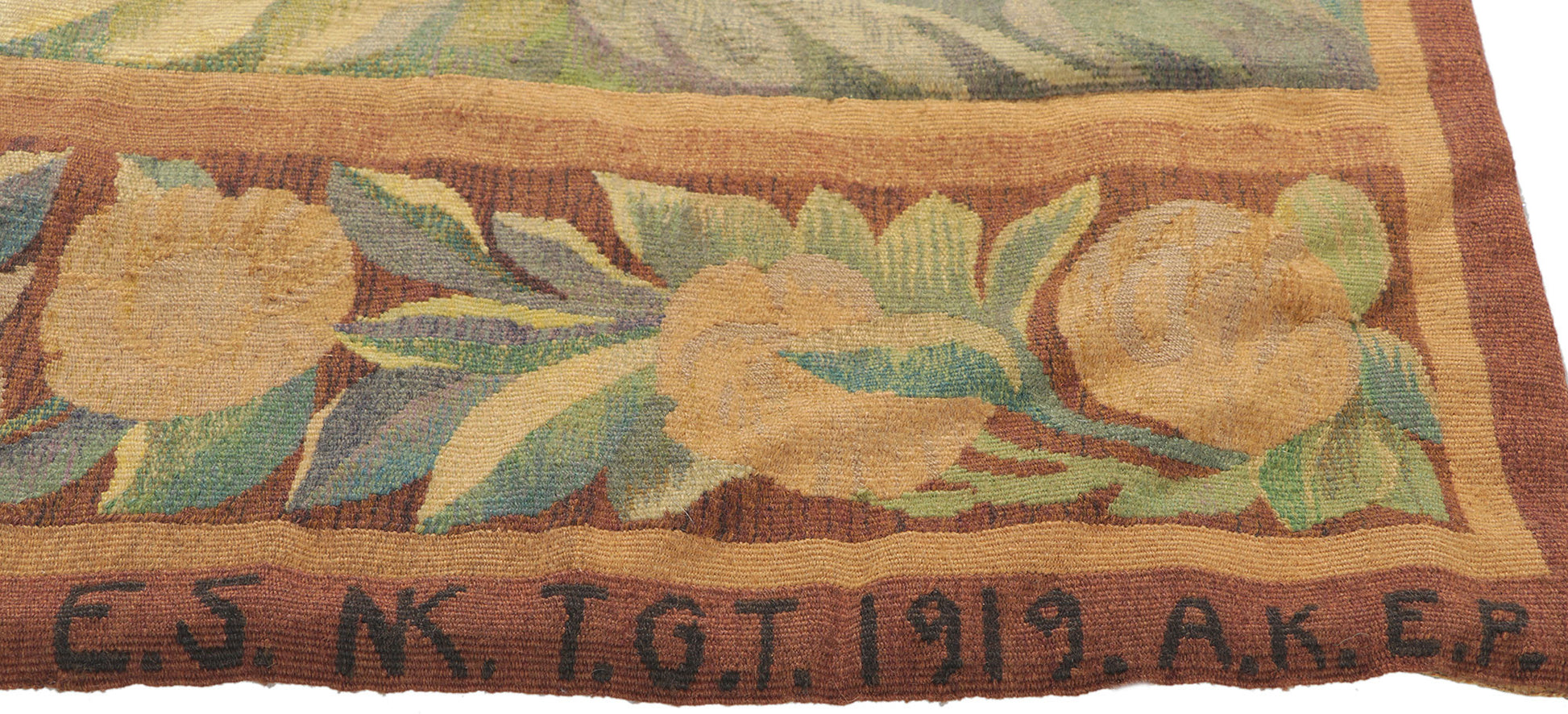 4 x 7 Antique French Scandinavian Verdure Tapestry 78461