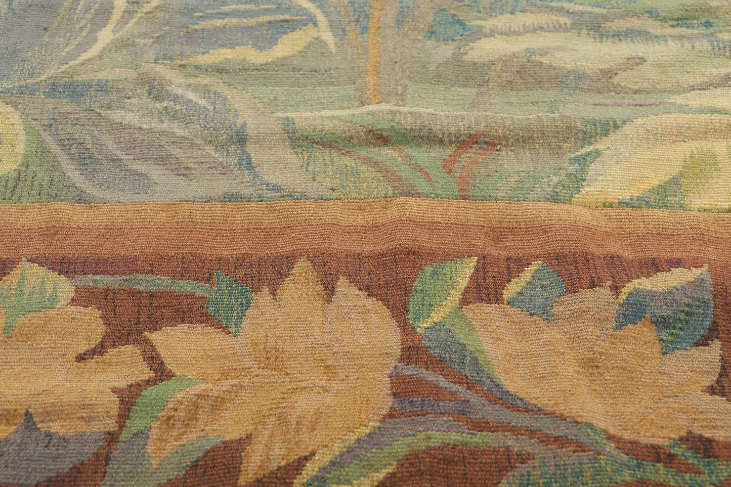 4 x 7 Antique French Scandinavian Verdure Tapestry 78461