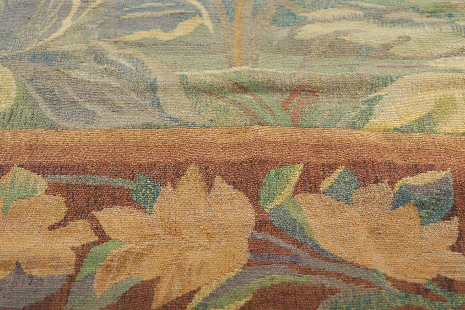 4 x 7 Antique French Scandinavian Verdure Tapestry 78461