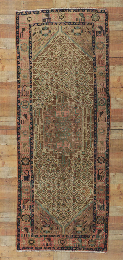 4 x 10 Vintage Persian Hamadan Rug 61079