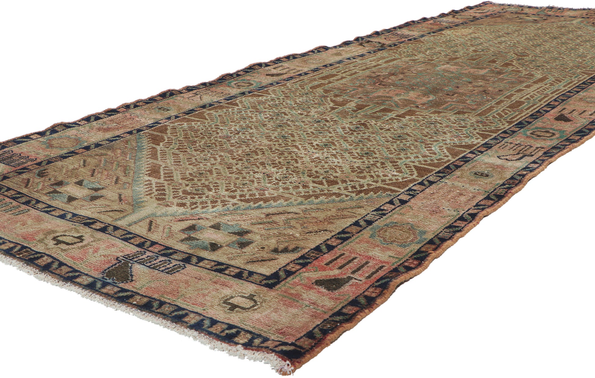 4 x 10 Vintage Persian Hamadan Rug 61079