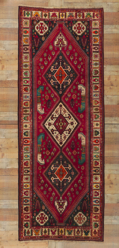 4 x 10 Vintage Persian Shiraz Runner 61046