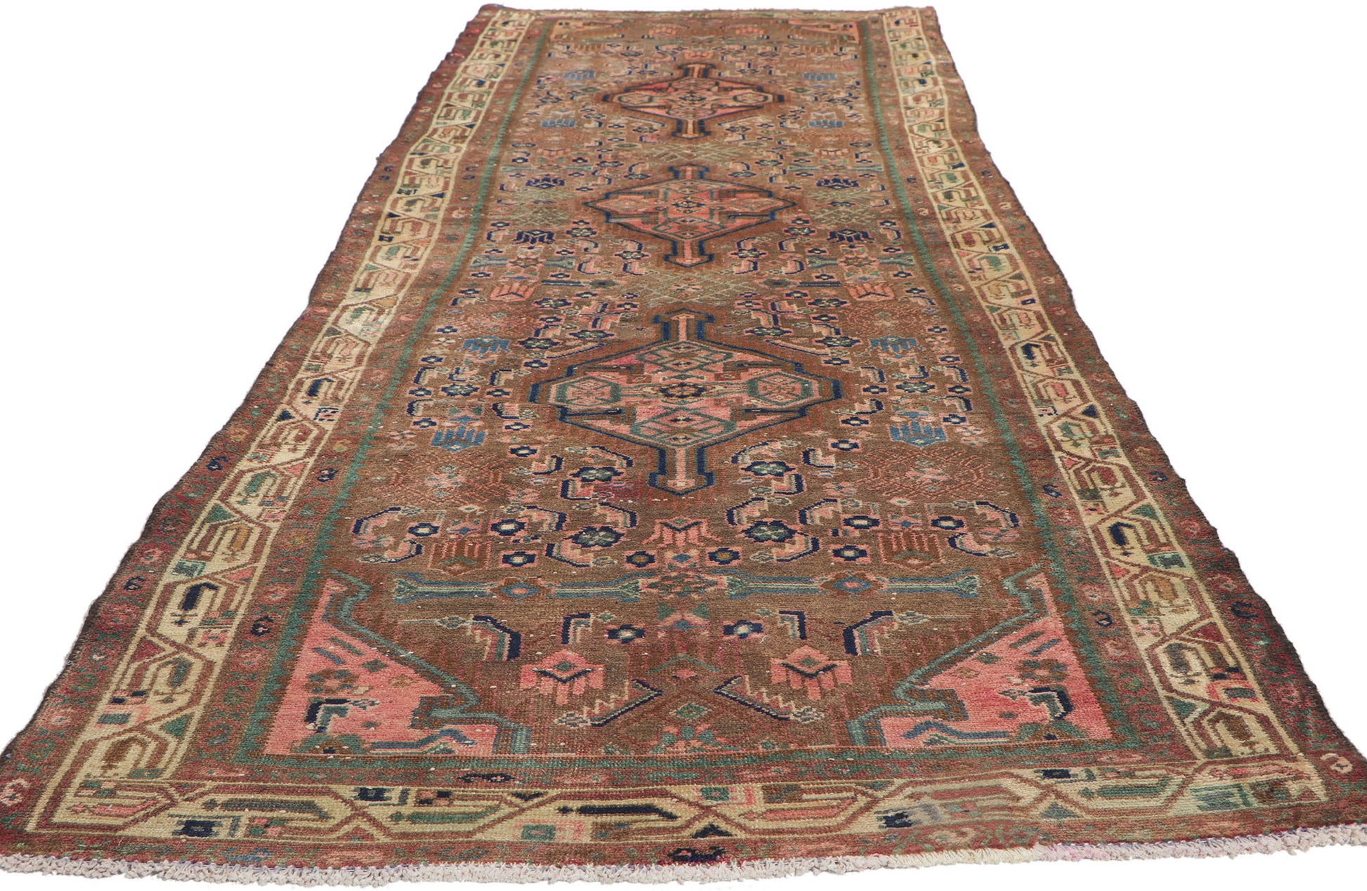 4 x 12 Vintage Persian Hamadan Runner 61173