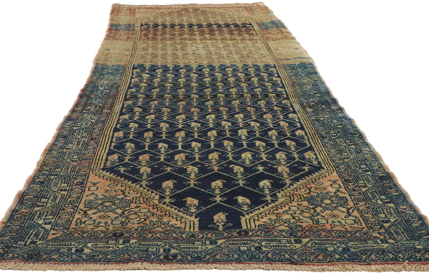 4 x 14 Vintage Persian Malayer Runner 61132
