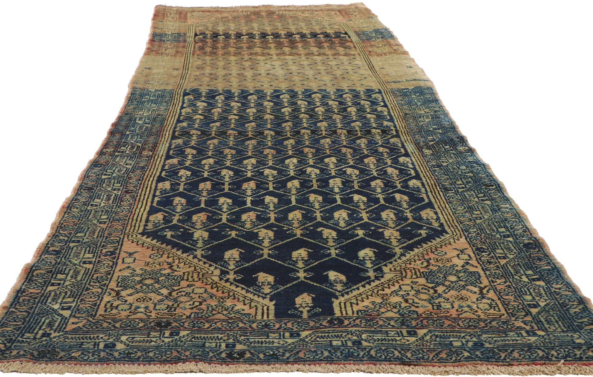 4 x 14 Vintage Persian Malayer Runner 61132
