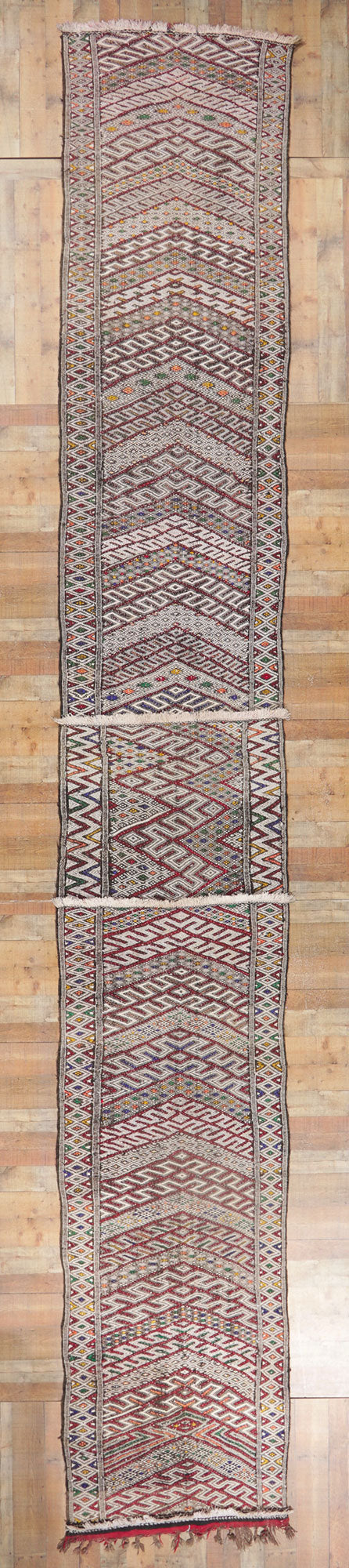 4 x 24 Vintage Zemmour Moroccan Kilim Runner 21705