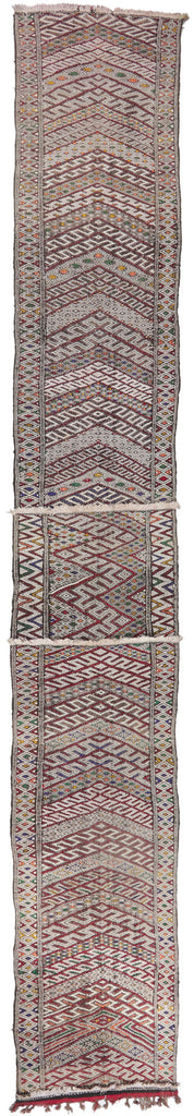 4 x 24 Vintage Zemmour Moroccan Kilim Runner 21705
