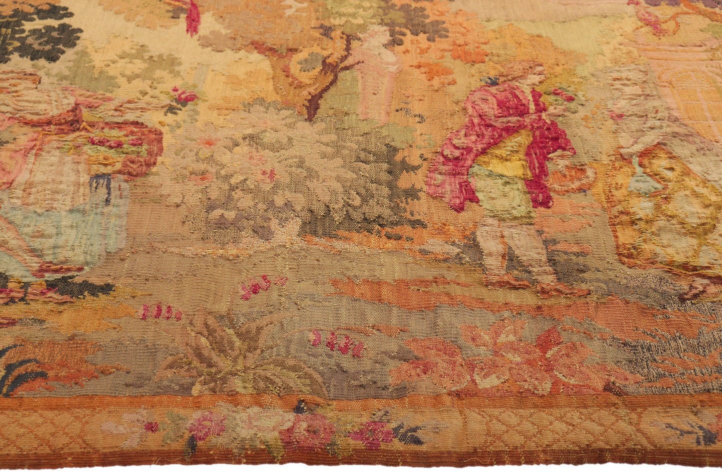 4 x 5 Antique French Aubusson Tapestry 78421