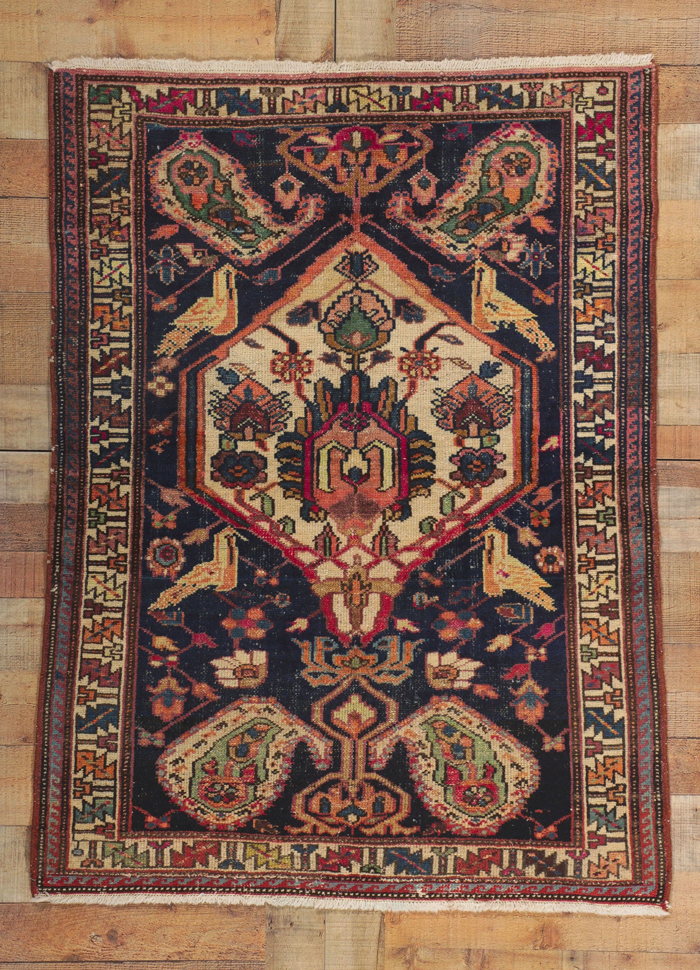 4 x 5 Antique Persian Bakhtiari Rug 61120