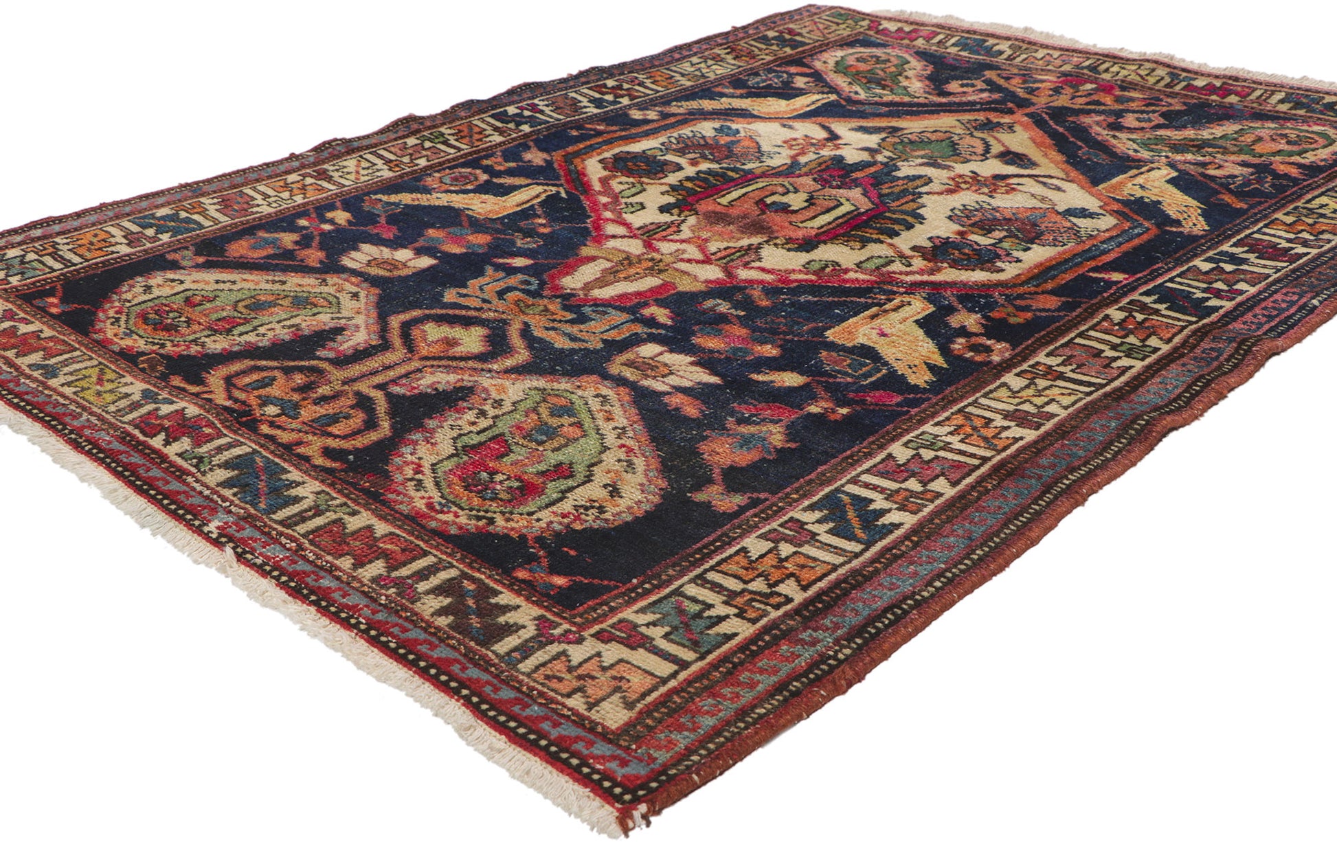 4 x 5 Antique Persian Bakhtiari Rug 61120