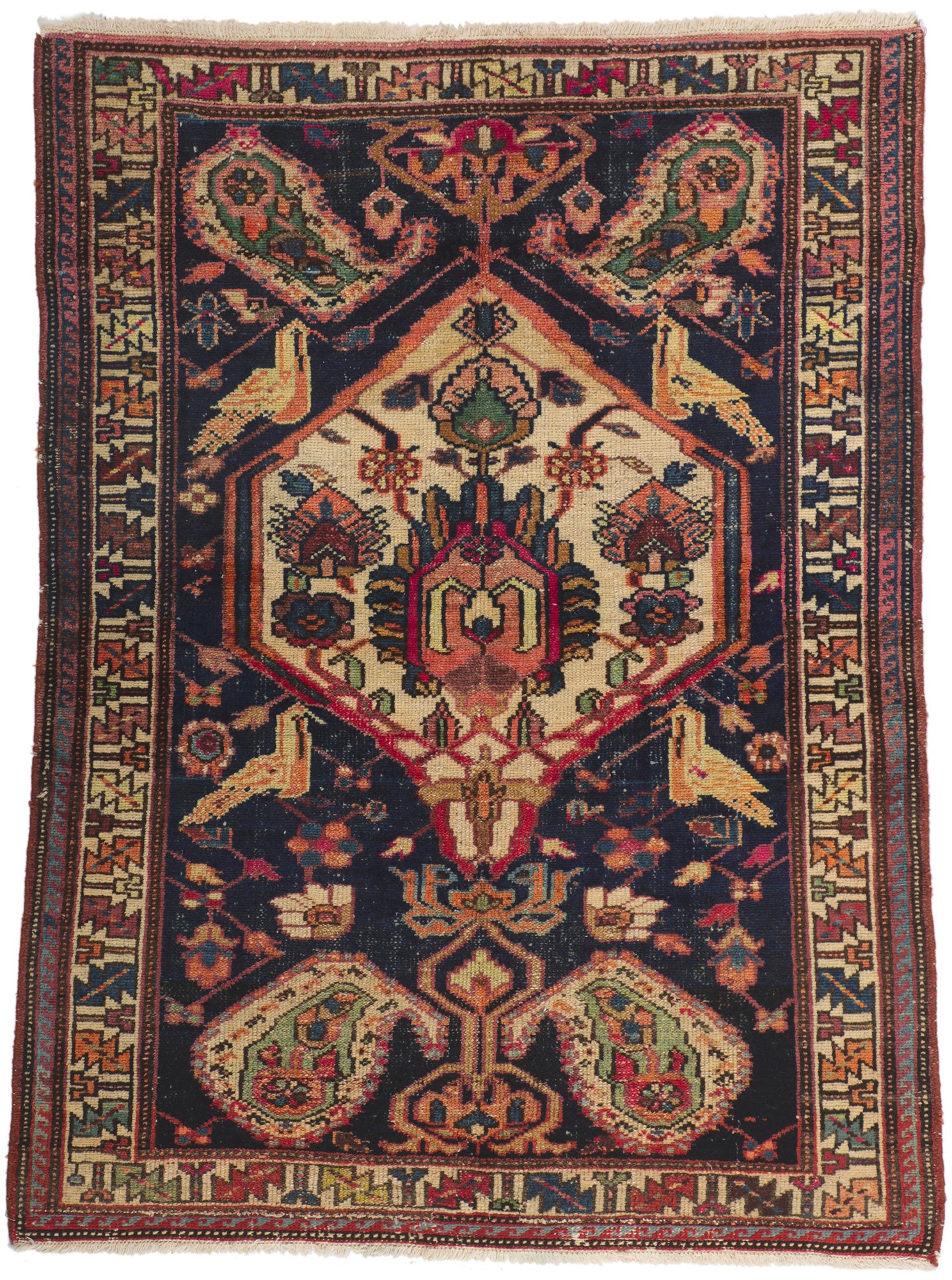 4 x 5 Antique Persian Bakhtiari Rug 61120