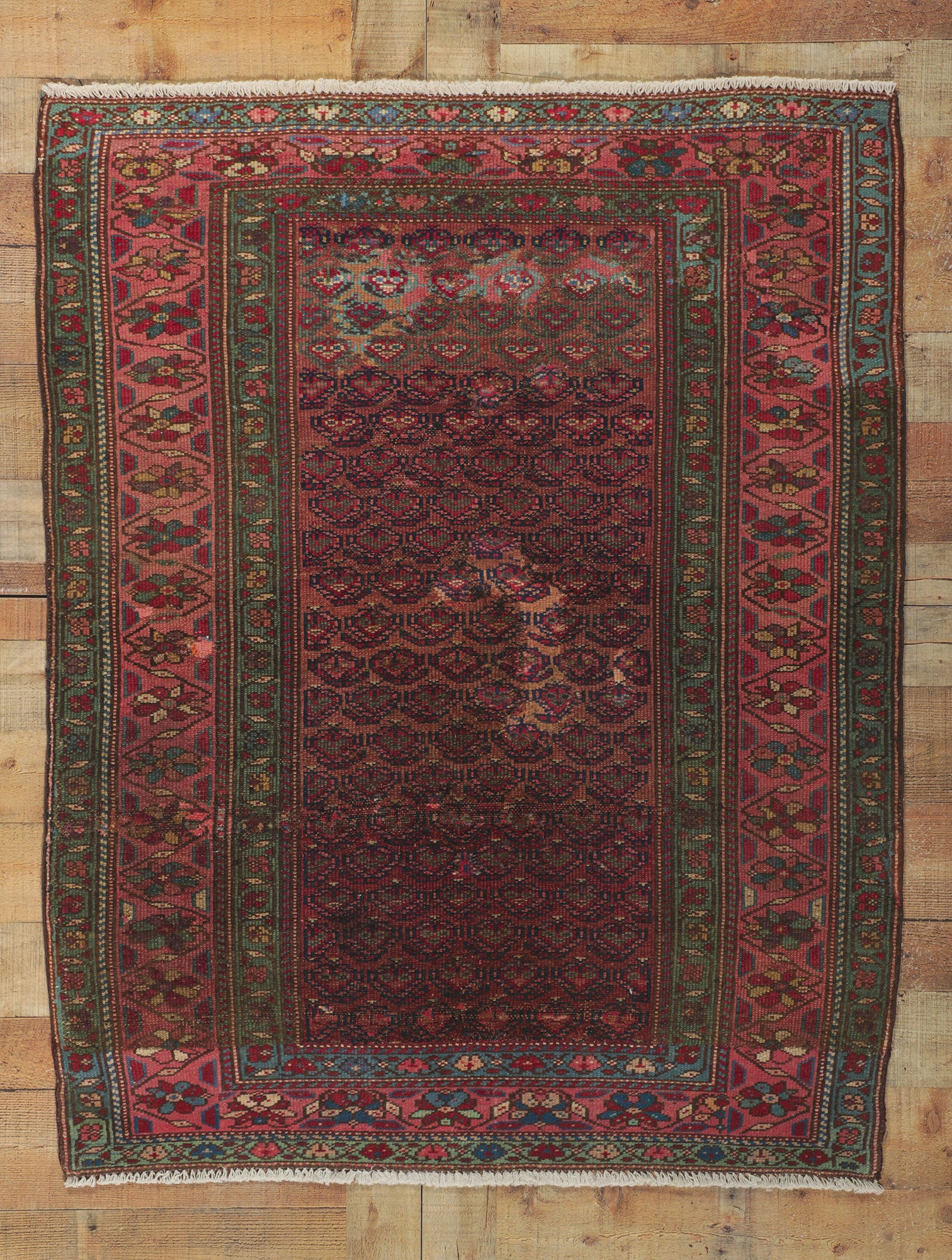 4 x 5 Antique Persian Hamadan Rug 61123