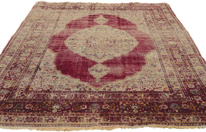 4 x 6 Antique Persian Silk Tabriz Rug 76953