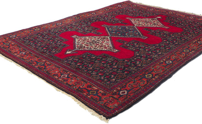 4 x 5 Vintage Persian Senneh Rug 78307