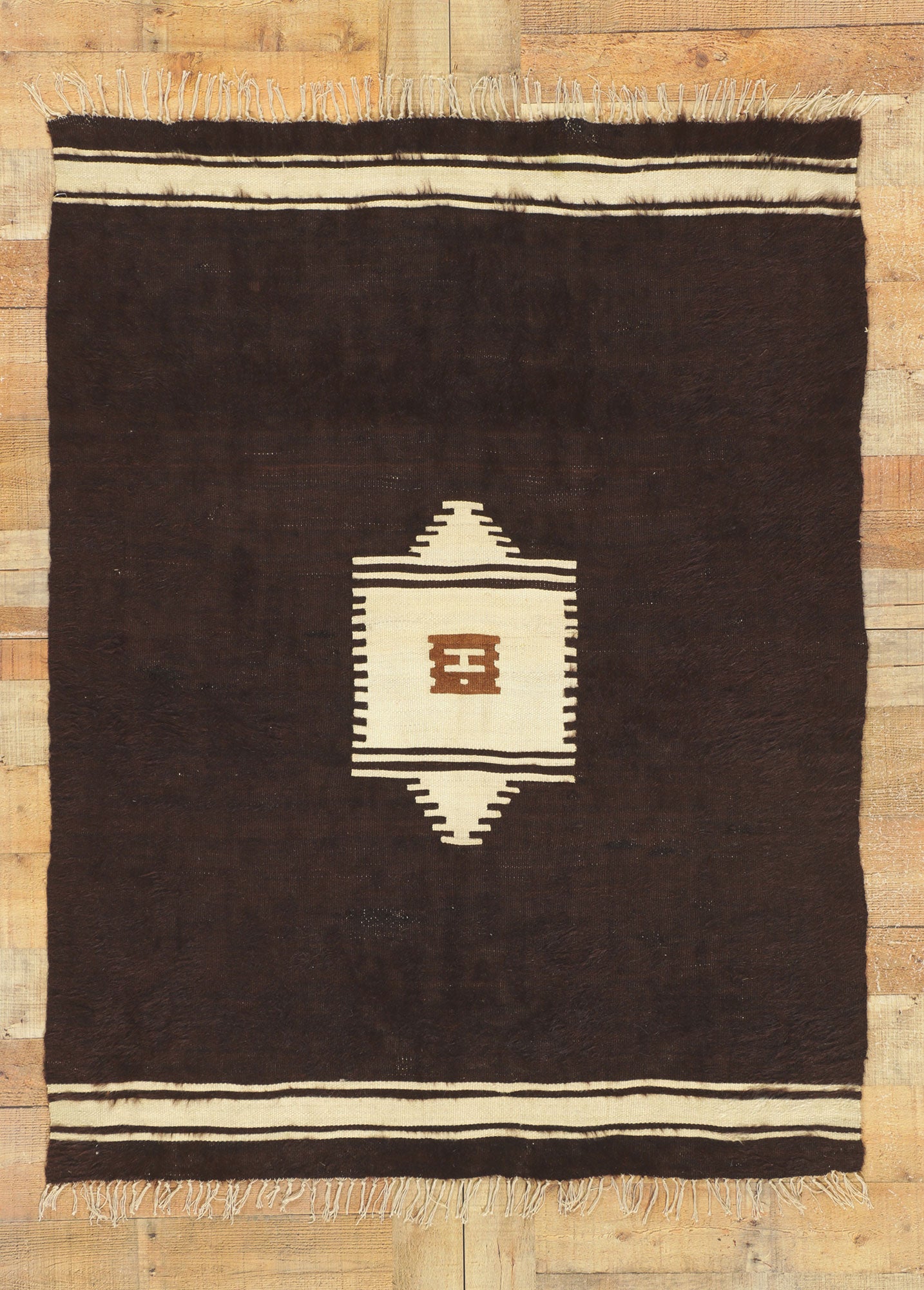 4 x 5 Turkish Angora Wool Kilim Rug 53830