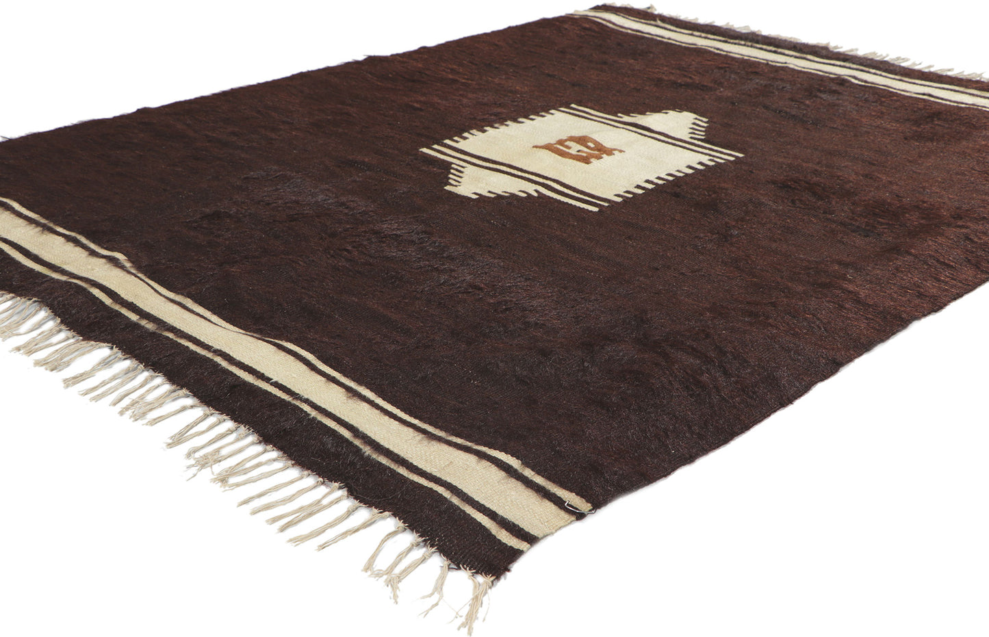 4 x 5 Turkish Angora Wool Kilim Rug 53830
