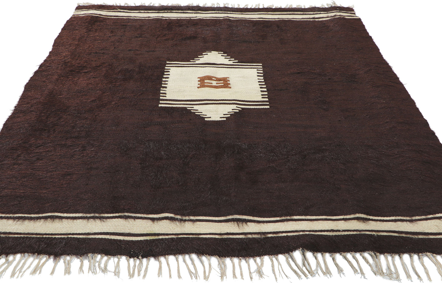 4 x 5 Turkish Angora Wool Kilim Rug 53830