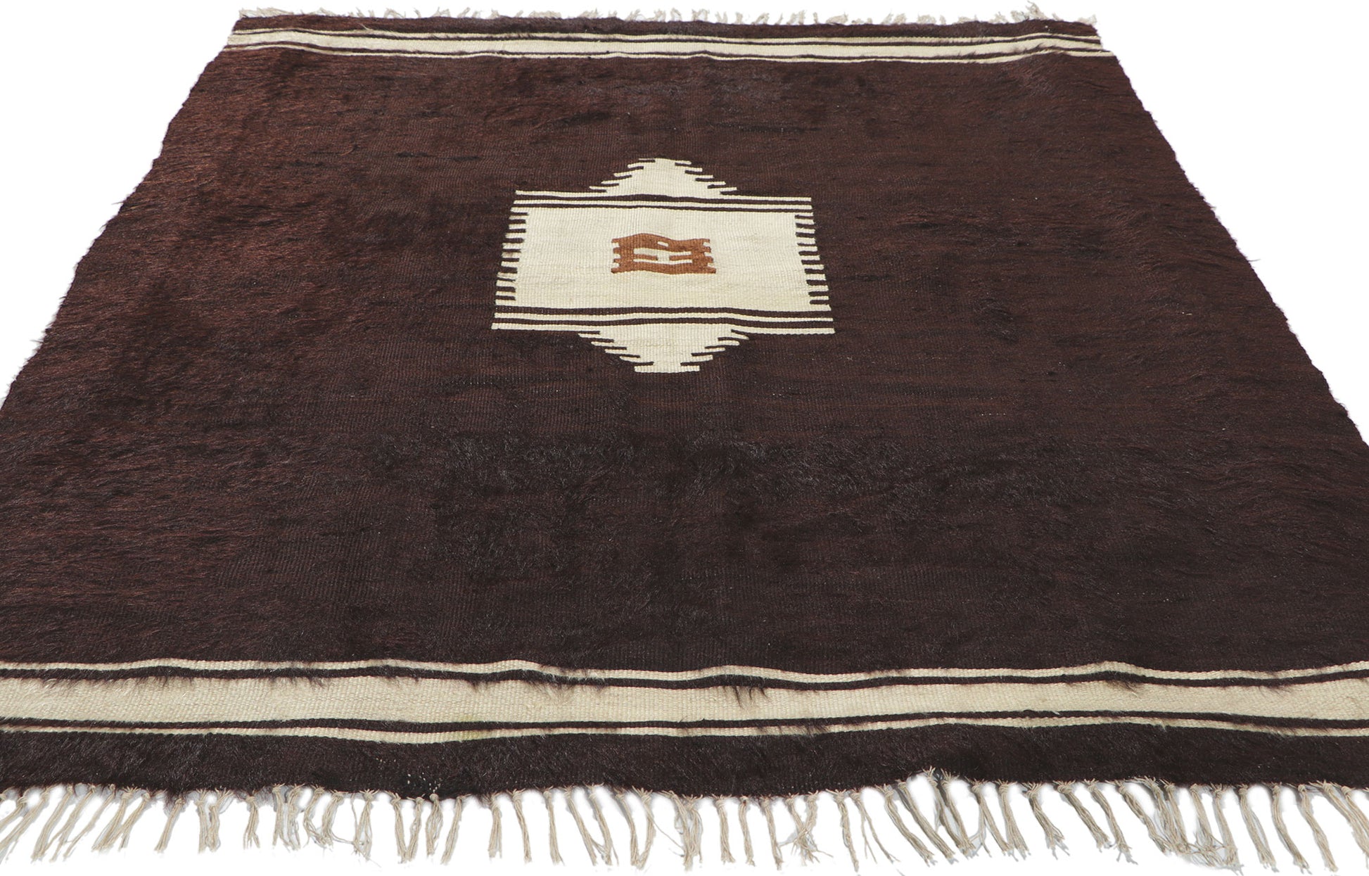 4 x 5 Turkish Angora Wool Kilim Rug 53830