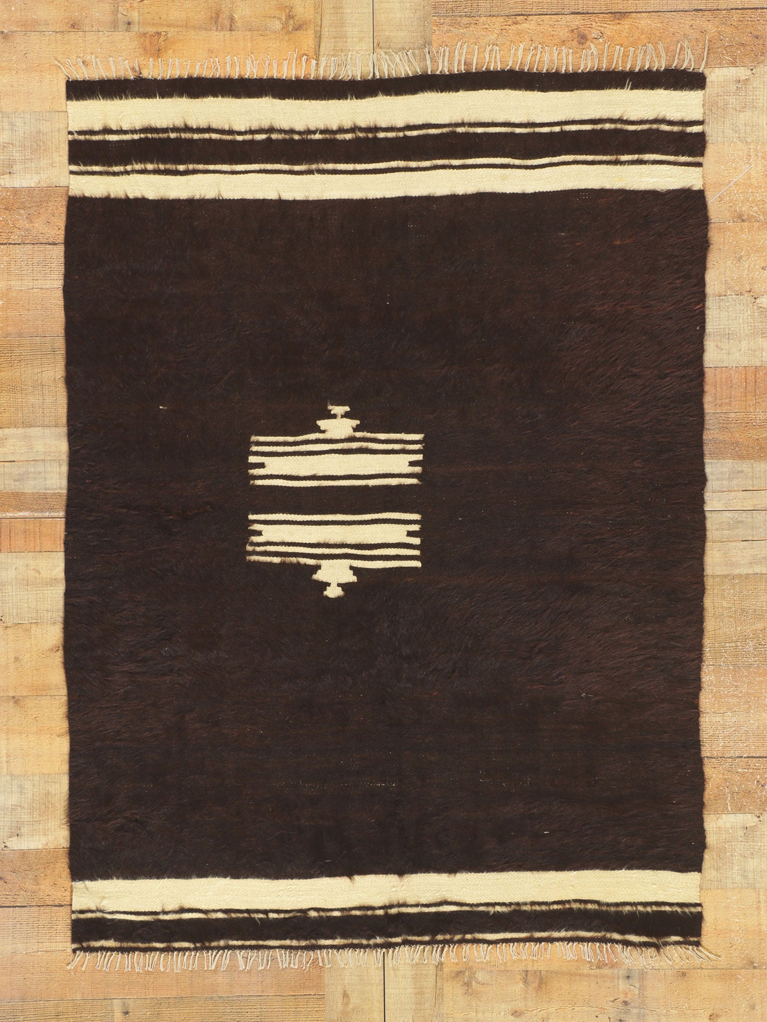 4 x 5 Turkish Angora Wool Kilim Rug 53838