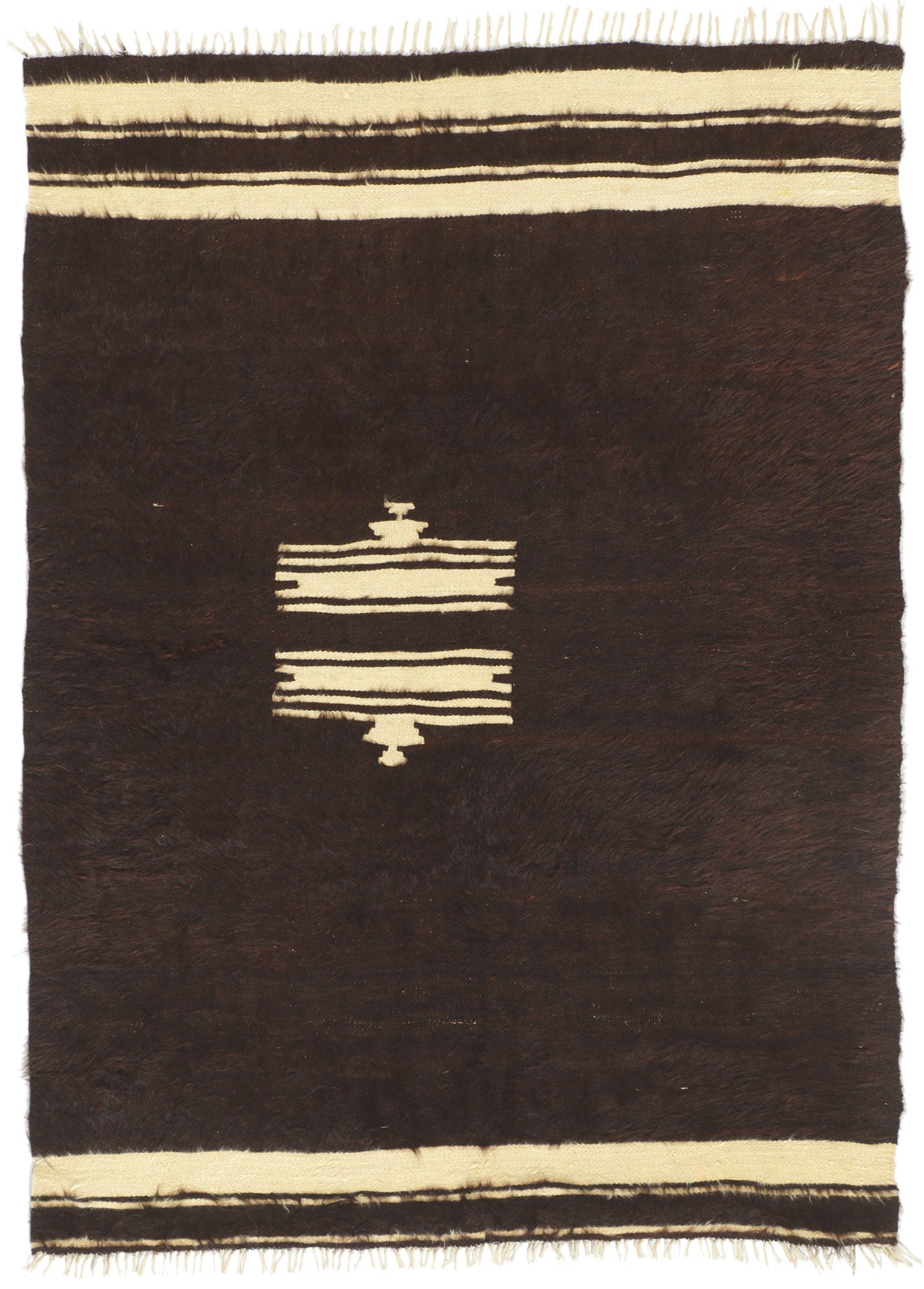 4 x 5 Vintage Turkish Angora Wool Kilim Rug 53838 | Esmaili Rugs