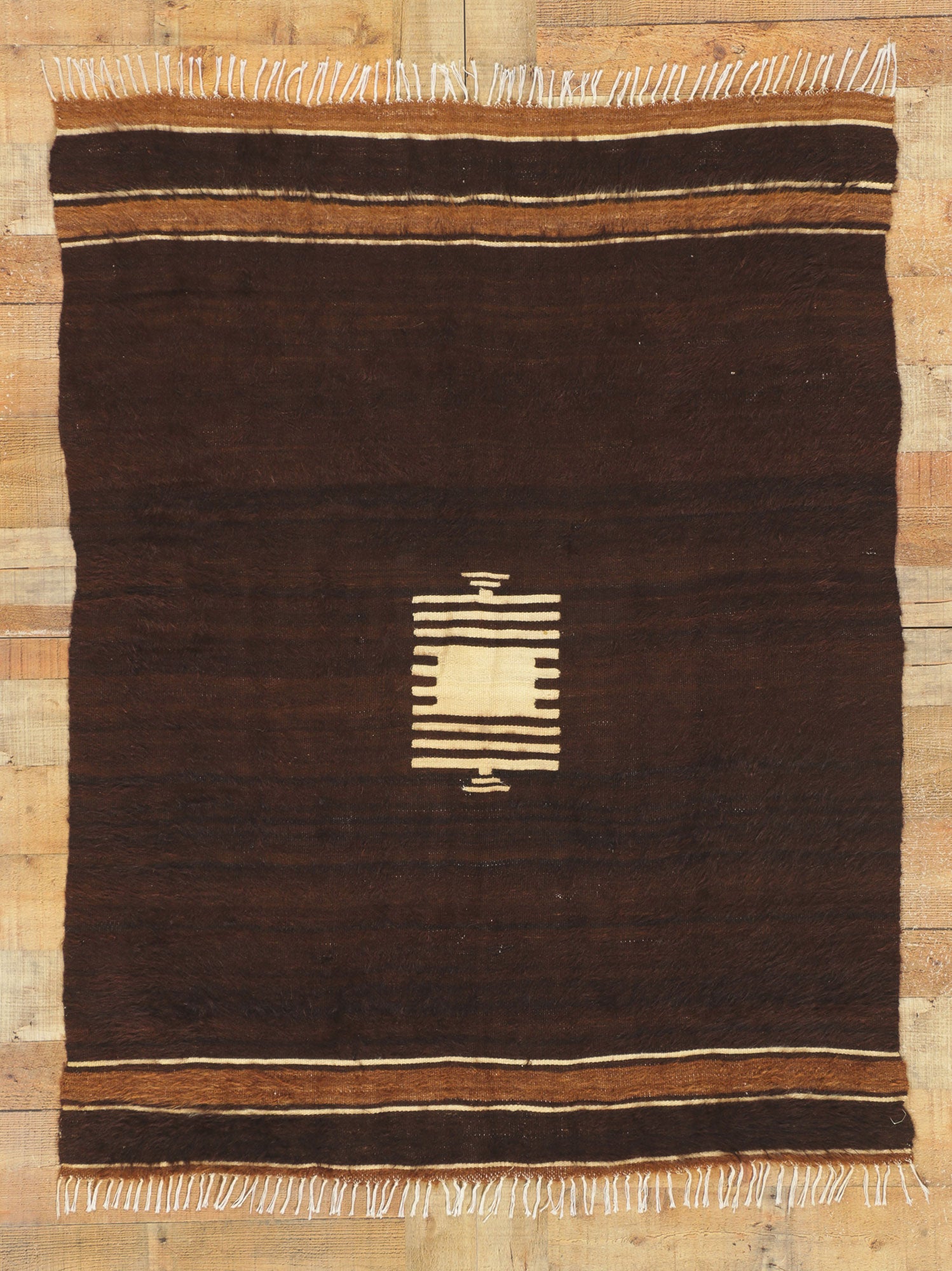 4 x 5 Turkish Angora Wool Kilim Rug 53854
